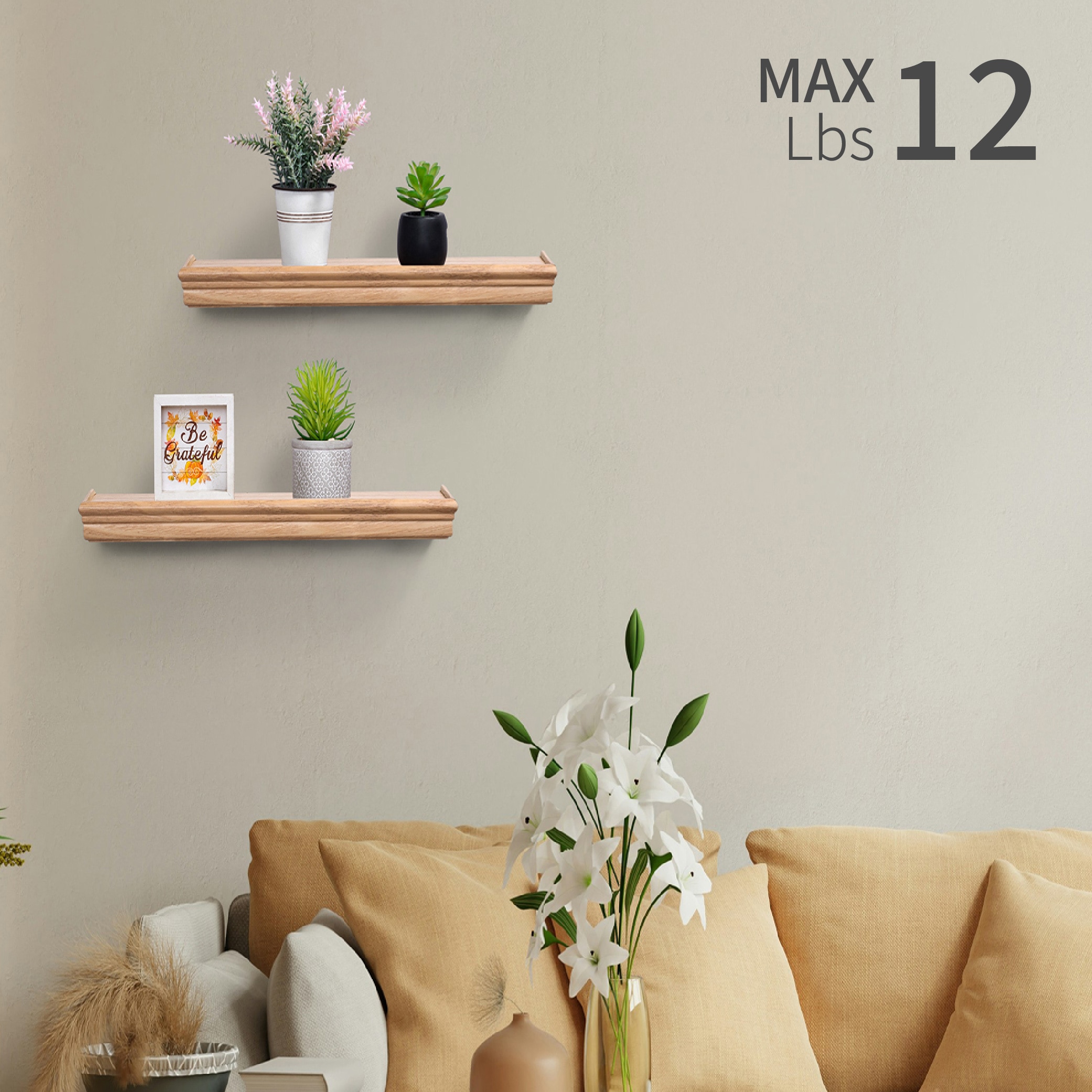 Floating Shelves Wall Mounted Wood Shelves For Home Decor_voghion.com